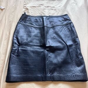 Real Black Leather Skirt